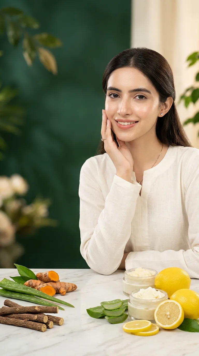 Organo Glow model showcasing natural, radiant skin